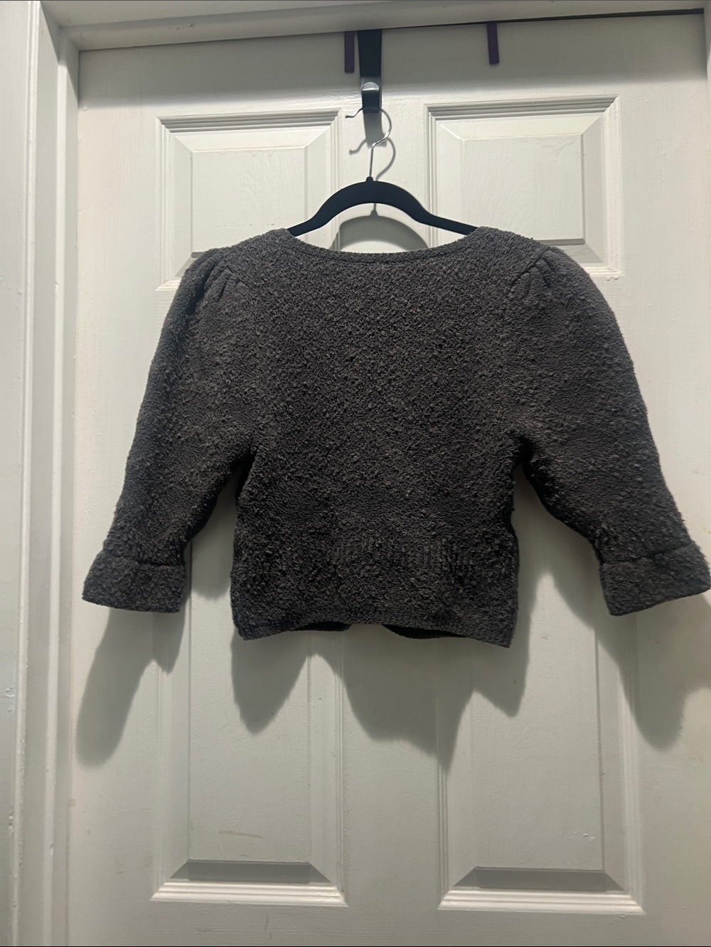 Free People Charcoal Textured V-Neck Button Cardigan - Picture 6 of 10